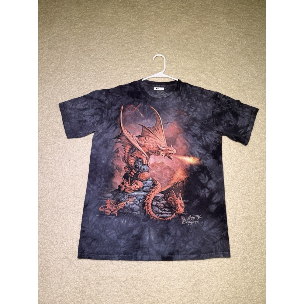 The Mountain Age of Dragons T Shirt XL Tie Dye Fantasy Dragon Graphic Adult